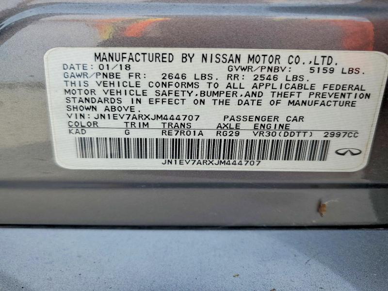 Продажа на аукционе авто 2018 Infiniti Q50, vin: JN1EV7ARXJM444707, номер лота: 56354946