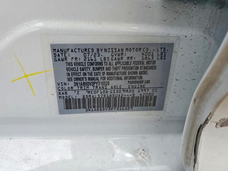 Продажа на аукционе авто 2023 Nissan Sentra, vin: 3N1AB8DV3PY316529, номер лота: 57398046