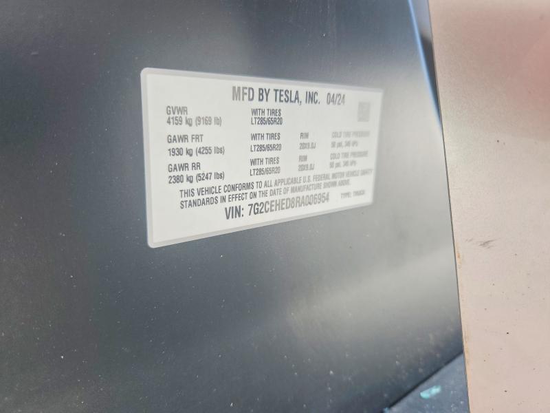 Auction sale of the 2024 Tesla Cybertruck, vin: 7G2CEHED8RA006954, lot number: 51923596