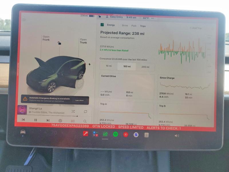 Продажа на аукционе авто 2023 Tesla Model Y, vin: 7SAYGDEEXPA023369, номер лота: 58275146
