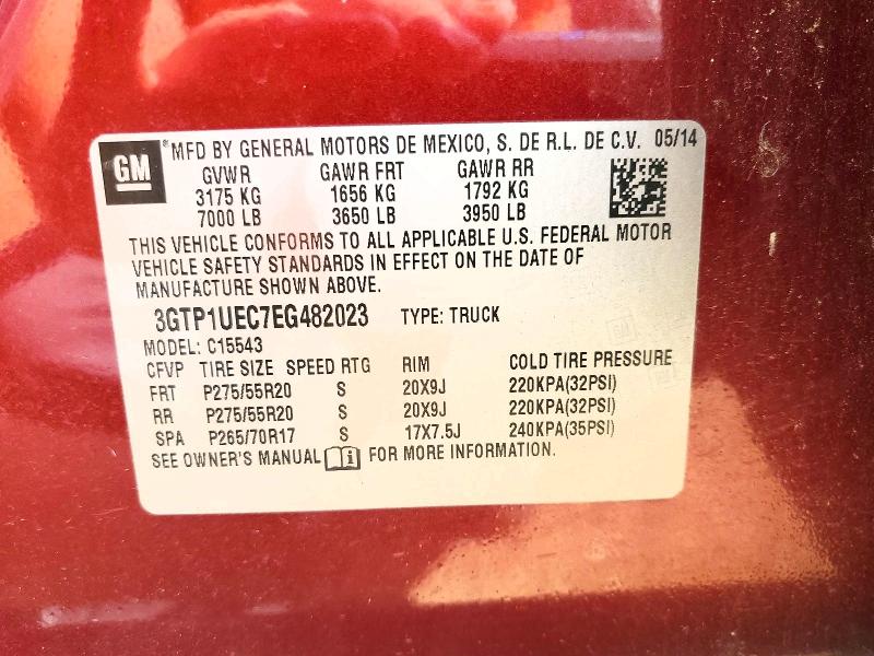 Продаж на аукціоні авто 2014 Gmc Sierra, vin: 3GTP1UEC7EG482023, номер лоту: 57569566