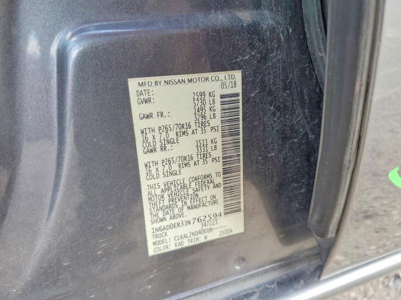 Продажа на аукционе авто 2018 Nissan Frontier, vin: 1N6AD0ER3JN762594, номер лота: 56865346