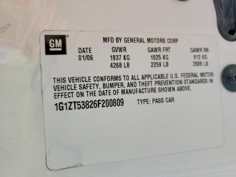 Aukcja sprzedaży 2006 Chevrolet Malibu, vin: 1G1ZT53826F200809, numer aukcji: 54578186
