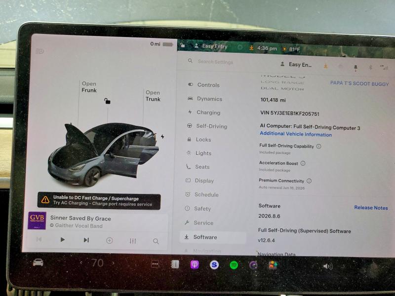 55904806 :رقم المزاد ، 5YJ3E1EB1KF205751 vin ، 2019 Tesla Model 3 مزاد بيع