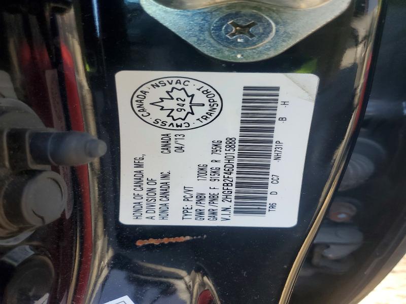 Продажа на аукционе авто 2013 Honda Civic, vin: 2HGFB2F46DH015888, номер лота: 54119216