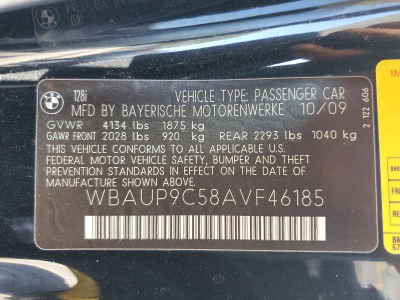 Продажа на аукционе авто 2010 Bmw 128, vin: WBAUP9C58AVF46185, номер лота: 55191236