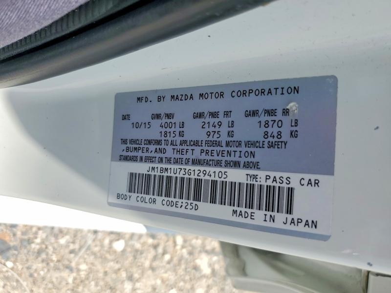Продажа на аукционе авто 2016 Mazda 3, vin: JM1BM1U73G1294105, номер лота: 56815446