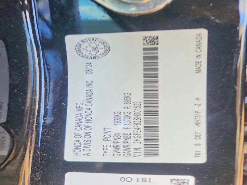 Продажа на аукционе авто 2025 Honda Civic, vin: 2HGFE4F82SH001523, номер лота: 55347366