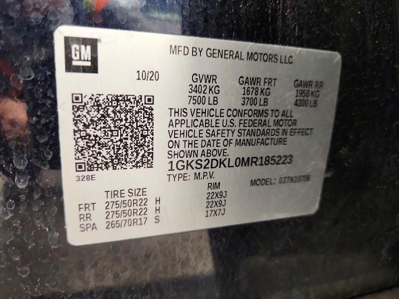 Продажа на аукционе авто 2021 Gmc Yukon, vin: 1GKS2DKL0MR185223, номер лота: 58402406