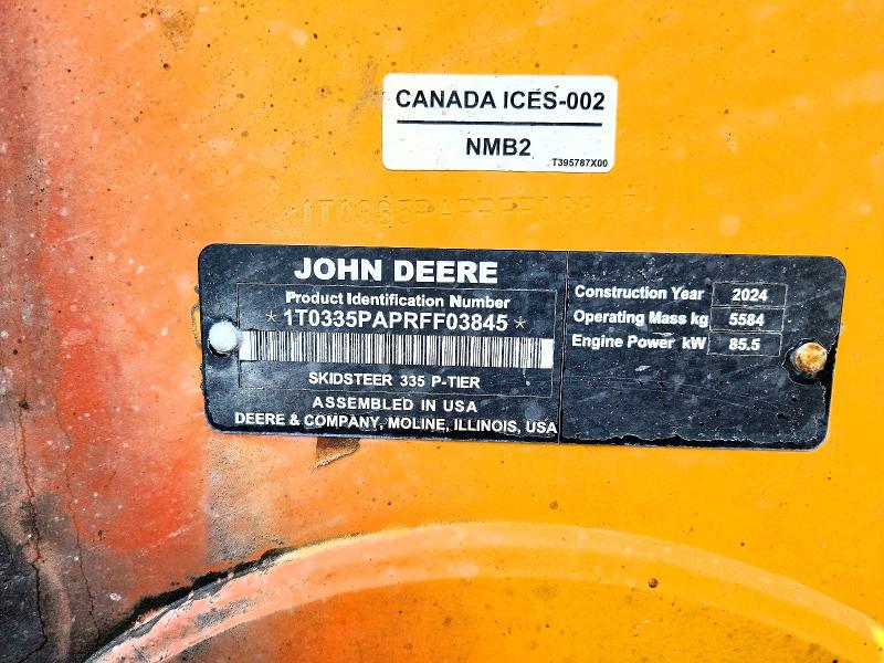 Aukcja sprzedaży 2024 John Deere 335p, vin: 1T0335PAPRFF03845, numer aukcji: 58180796
