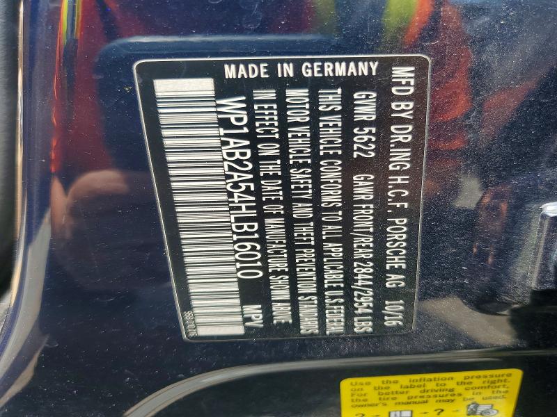 58142456 :رقم المزاد ، WP1AB2A54HLB16010 vin ، 2017 Porsche Macan مزاد بيع