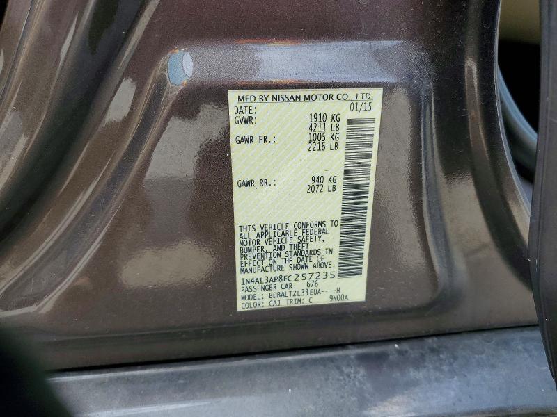 58683836 :رقم المزاد ، 1N4AL3AP8FC257235 vin ، 2015 Nissan Altima مزاد بيع