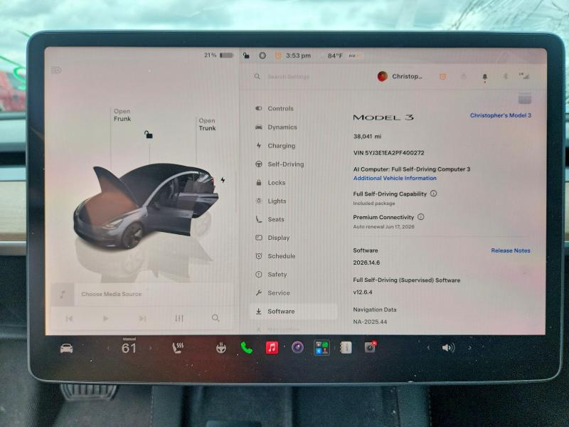 56654316 :رقم المزاد ، 5YJ3E1EA2PF400272 vin ، 2023 Tesla Model 3 مزاد بيع