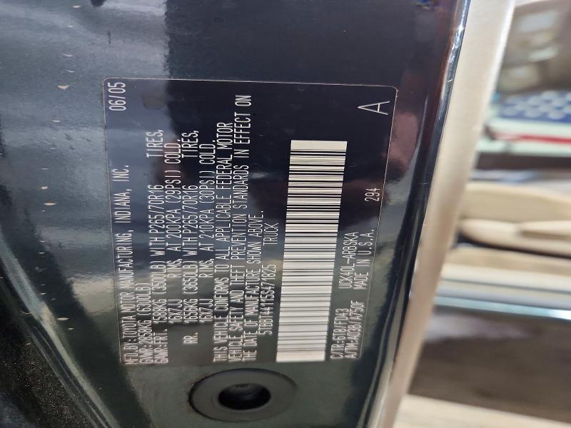 2005 Toyota Tundra მანქანა იყიდება აუქციონზე, vin: 5TBBT44115S471825, აუქციონის ნომერი: 54436986