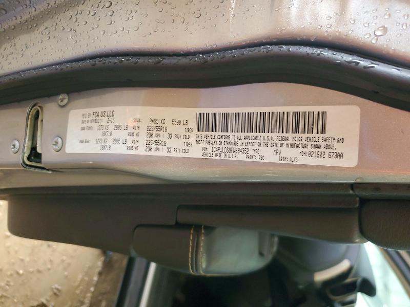 Продажа на аукционе авто 2015 Jeep Cherokee, vin: 1C4PJLDS9FW684352, номер лота: 57470196