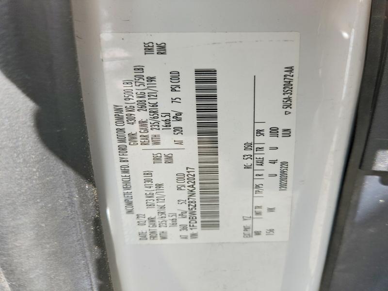 2022 Ford Transit მანქანა იყიდება აუქციონზე, vin: 1FDBW5Z87NKA20217, აუქციონის ნომერი: 55572076