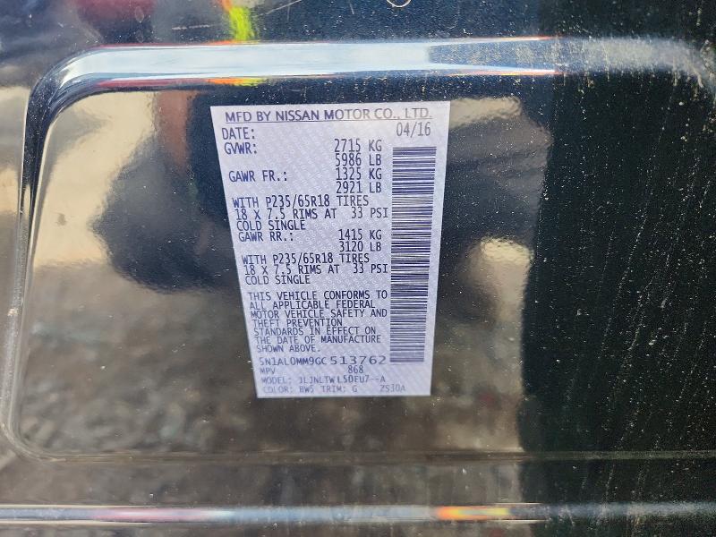 Aukcja sprzedaży 2016 Infiniti Qx60, vin: 5N1AL0MM9GC513762, numer aukcji: 57415986