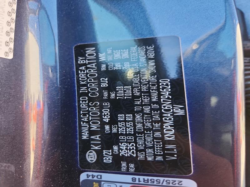 58699326 :رقم المزاد ، KNDPM3AC6N7946230 vin ، 2022 Kia Sportage مزاد بيع