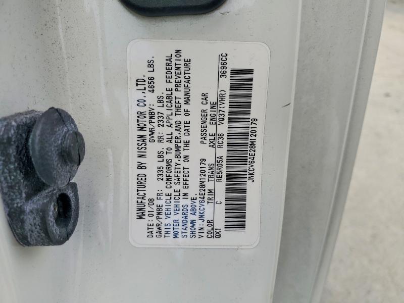 57414966 :رقم المزاد ، JNKCV64E28M120179 vin ، 2008 Infiniti G37 مزاد بيع