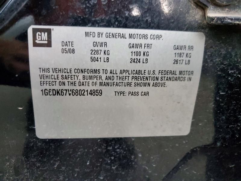 Продаж на аукціоні авто 2008 Cadillac Sts, vin: 1G6DK67V680214859, номер лоту: 58092246