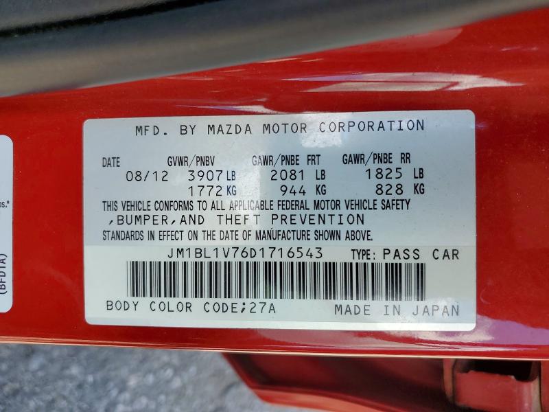 58543706 :رقم المزاد ، JM1BL1V76D1716543 vin ، 2013 Mazda 3 مزاد بيع