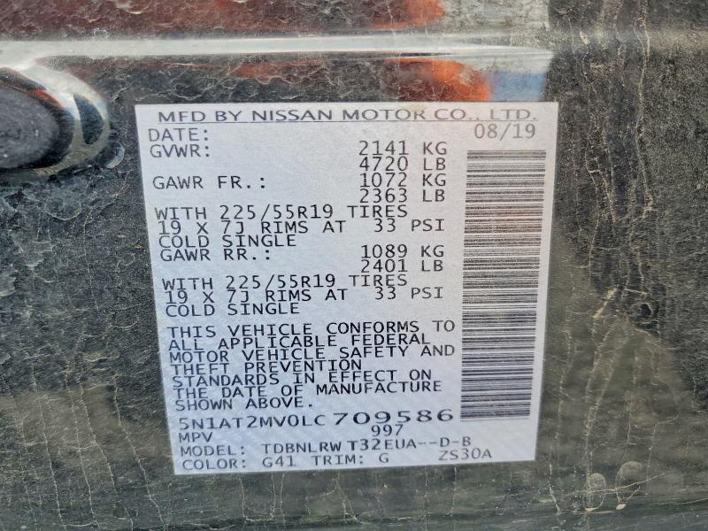 56089206 :رقم المزاد ، 5N1AT2MV0LC709586 vin ، 2020 Nissan Rogue مزاد بيع
