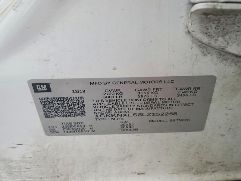Aukcja sprzedaży 2020 Gmc Acadia, vin: 1GKKNXLS8LZ152256, numer aukcji: 58655576