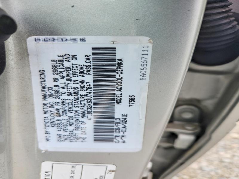 59300626 :رقم المزاد ، 4T1BE32K63U747847 vin ، 2003 Toyota Camry مزاد بيع