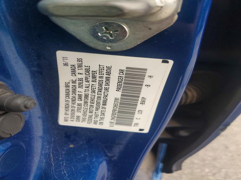 Продаж на аукціоні авто 2012 Honda Civic, vin: 2HGFB2F81CH513191, номер лоту: 58943386