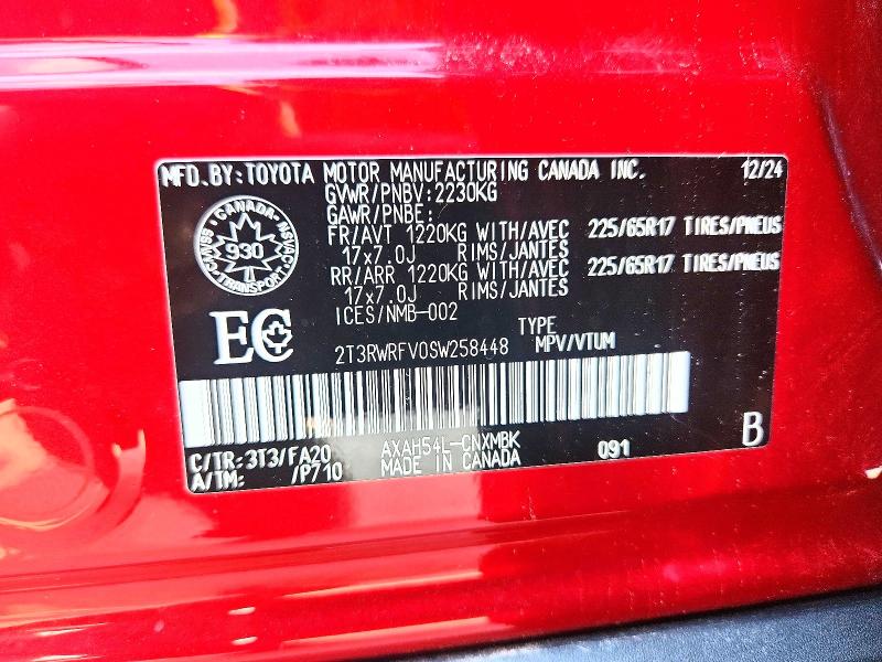 2025 Toyota Rav4 Hybrid მანქანა იყიდება აუქციონზე, vin: 2T3RWRFV0SW258448, აუქციონის ნომერი: 59028836