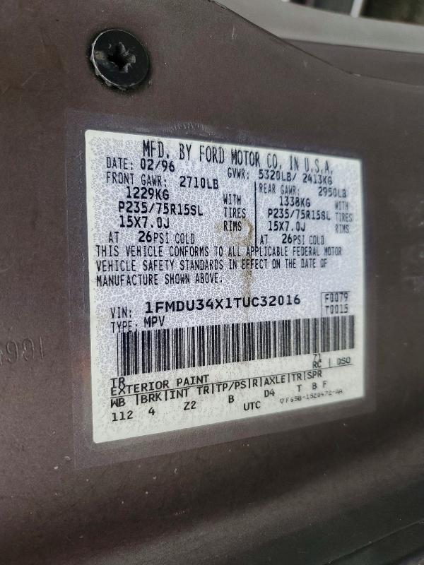 Продаж на аукціоні авто 1996 Ford Explorer, vin: 1FMDU34X1TUC32016, номер лоту: 58973746