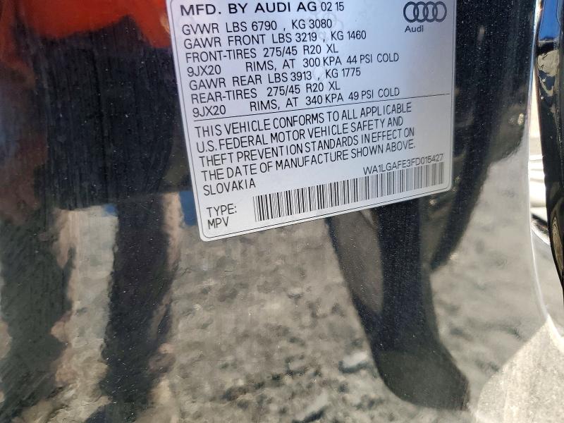 Aukcja sprzedaży 2015 Audi Q7, vin: WA1LGAFE3FD015427, numer aukcji: 56417846
