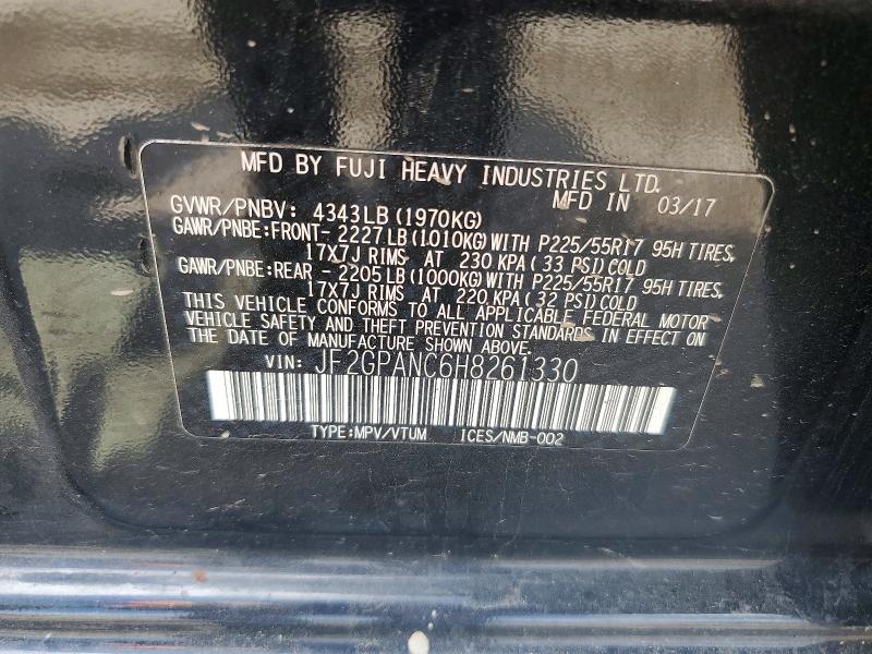 Aukcja sprzedaży 2017 Subaru Crosstrek, vin: JF2GPANC6H8261330, numer aukcji: 56743656