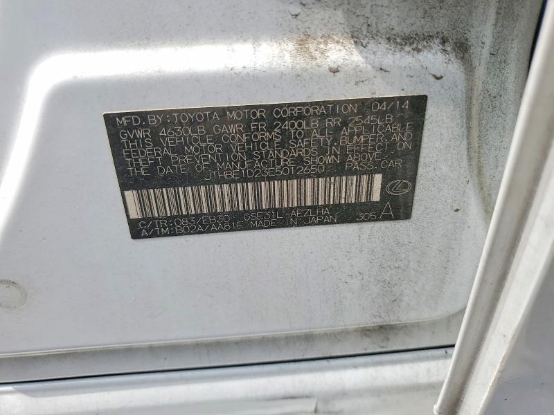 Продаж на аукціоні авто 2014 Lexus Is, vin: JTHBE1D23E5012650, номер лоту: 55312516