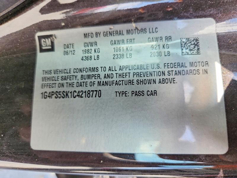 Продаж на аукціоні авто 2012 Buick Verano, vin: 1G4PS5SK1C4218770, номер лоту: 58819426