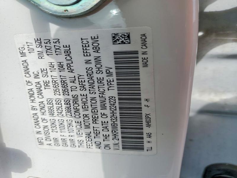 Aukcja sprzedaży 2017 Honda Cr-v, vin: 2HKRW6H32HH224229, numer aukcji: 58550516