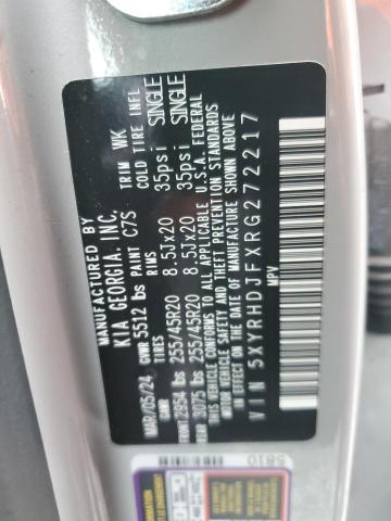 58356276 :رقم المزاد ، 5XYRHDJFXRG272217 vin ، 2024 Kia Sorento مزاد بيع