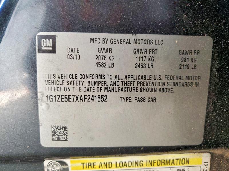 2010 Chevrolet Malibu მანქანა იყიდება აუქციონზე, vin: 1G1ZE5E7XAF241552, აუქციონის ნომერი: 85628855