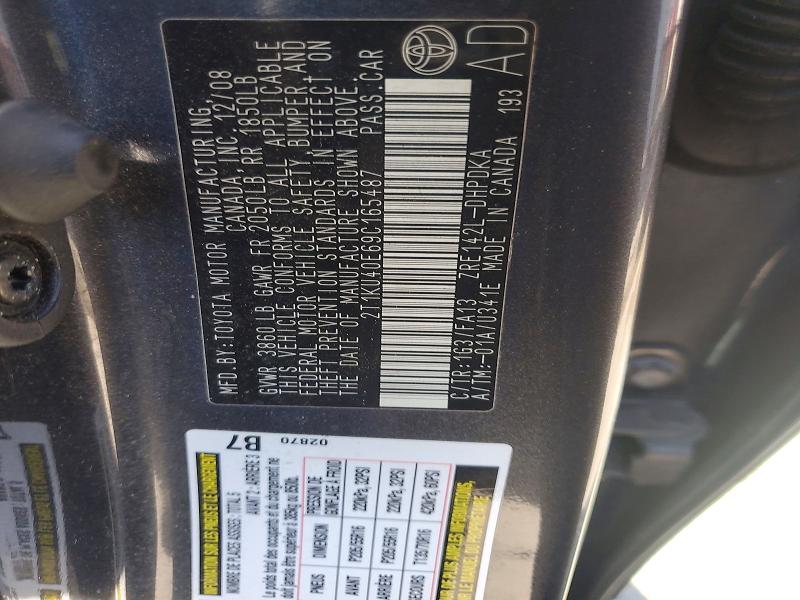 55779976 :رقم المزاد ، 2T1KU40E69C165487 vin ، 2009 Toyota Matrix مزاد بيع