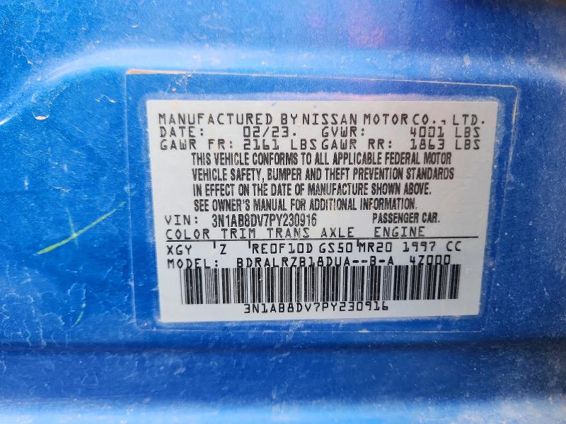 57586696 :رقم المزاد ، 3N1AB8DV7PY230916 vin ، 2023 Nissan Sentra مزاد بيع