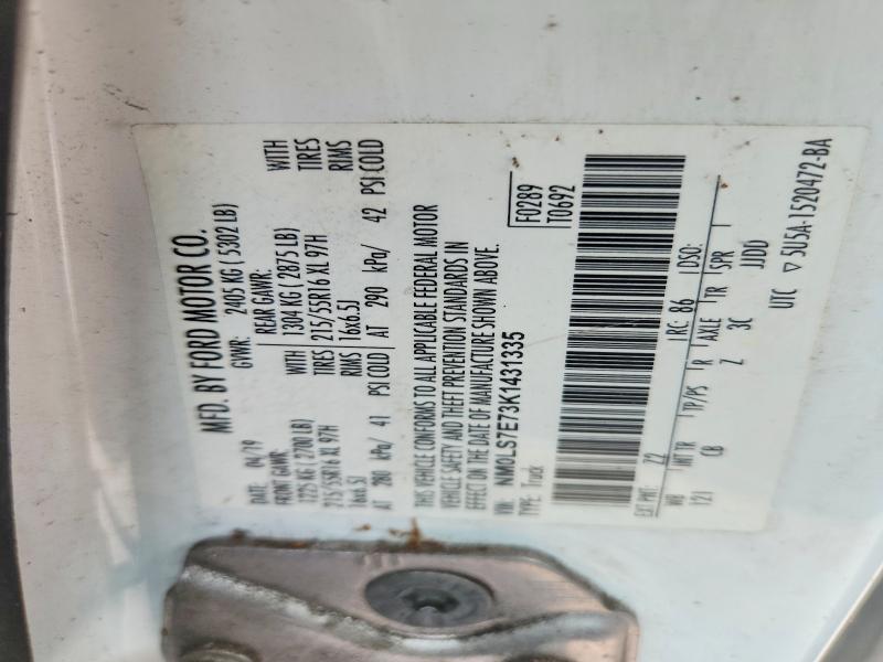 Aukcja sprzedaży 2019 Ford Transit Connect, vin: NM0LS7E73K1431335, numer aukcji: 57490016