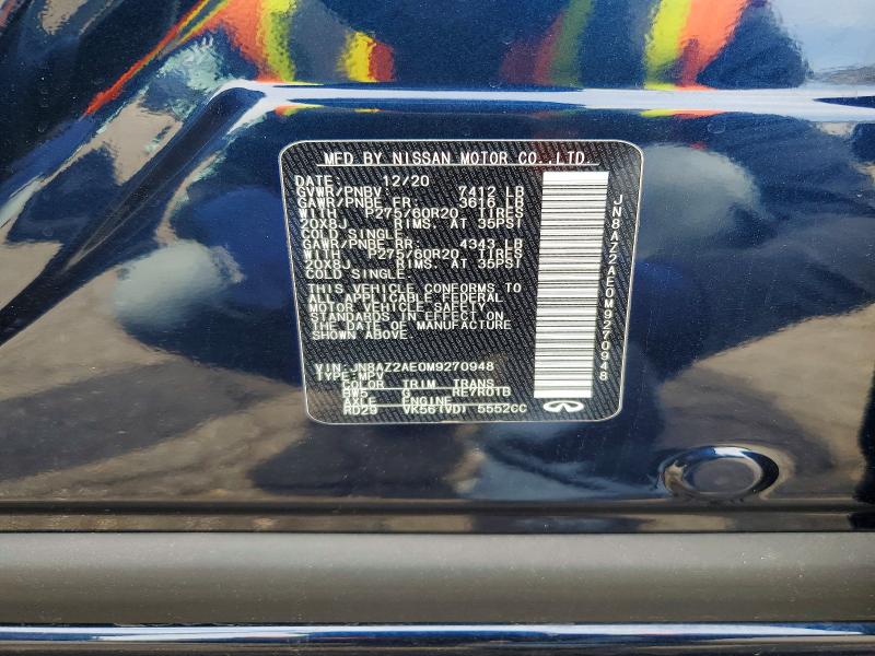 56084666 :رقم المزاد ، JN8AZ2AE0M9270948 vin ، 2021 Infiniti Qx80 مزاد بيع