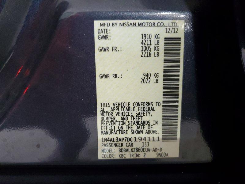 55381126 :رقم المزاد ، 1N4AL3AP7DC194111 vin ، 2013 Nissan Altima مزاد بيع