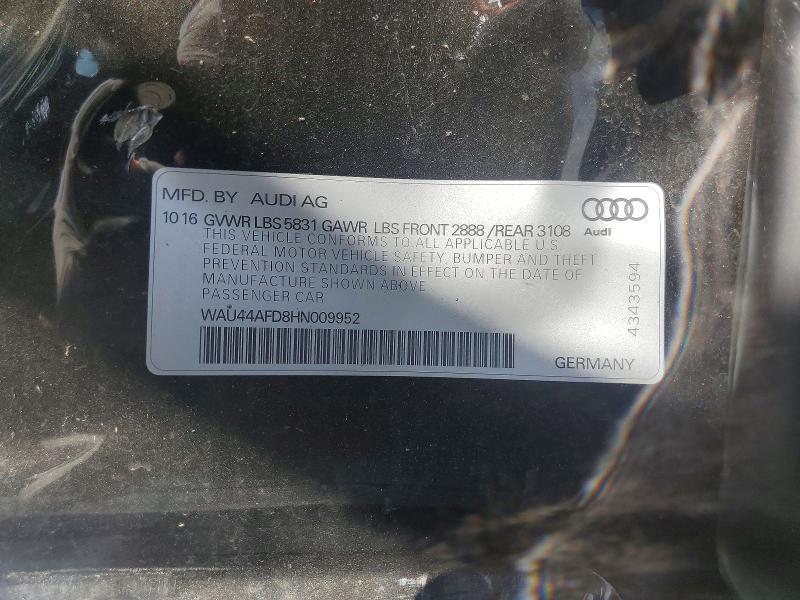Продажа на аукционе авто 2017 Audi A8, vin: WAU44AFD8HN009952, номер лота: 54775166