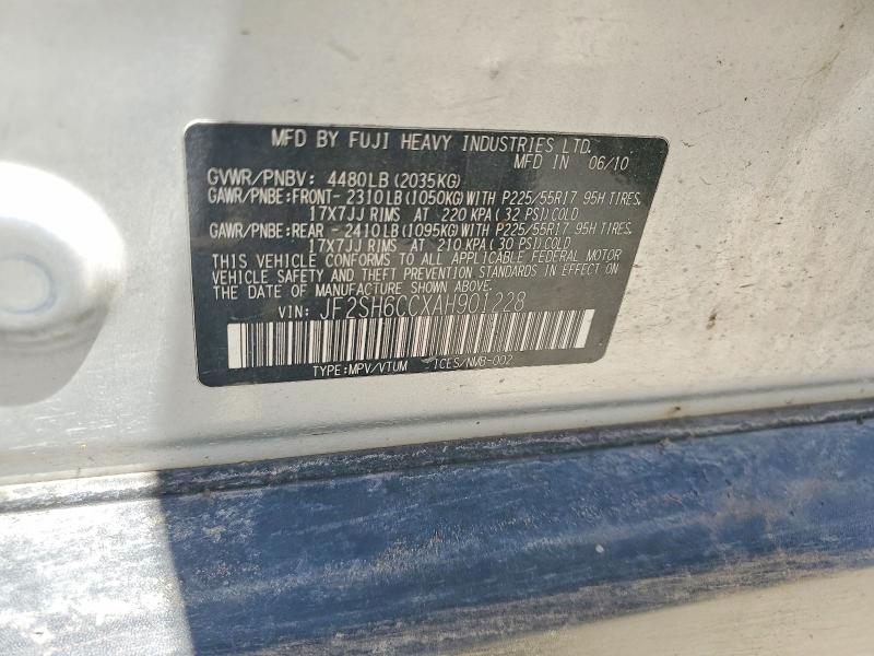 2010 Subaru Forester მანქანა იყიდება აუქციონზე, vin: JF2SH6CCXAH901228, აუქციონის ნომერი: 57703976