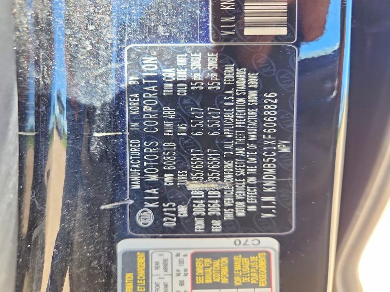 55836216 :رقم المزاد ، KNDMB5C1XF6068826 vin ، 2015 Kia Sedona مزاد بيع