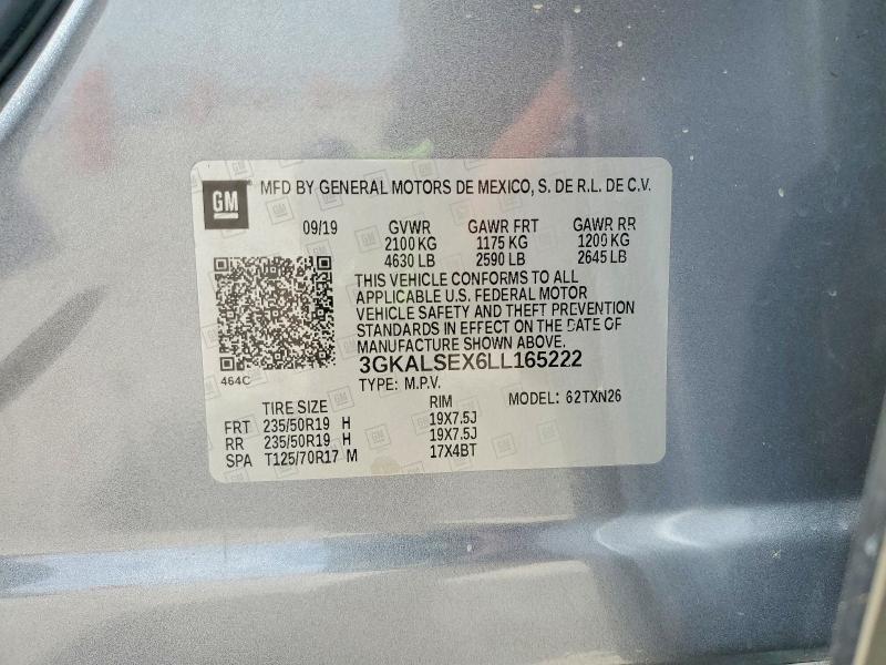Aukcja sprzedaży 2020 Gmc Terrain, vin: 3GKALSEX6LL165222, numer aukcji: 58494296