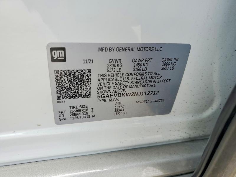 Aukcja sprzedaży 2022 Buick Enclave, vin: 5GAEVBKW2NJ112712, numer aukcji: 55716576