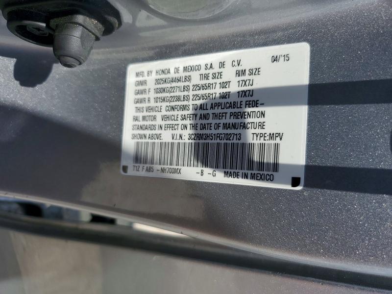 2015 Honda Cr-v მანქანა იყიდება აუქციონზე, vin: 3CZRM3H51FG702713, აუქციონის ნომერი: 55477946