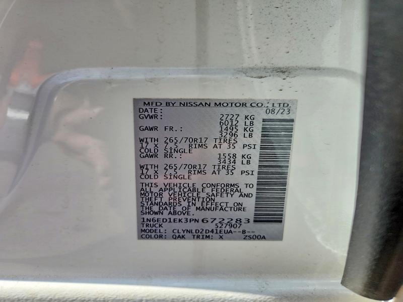 Продажа на аукционе авто 2023 Nissan Frontier, vin: 1N6ED1EK3PN672283, номер лота: 55886006